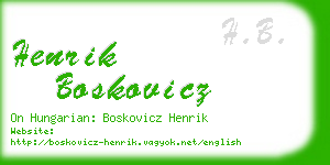 henrik boskovicz business card